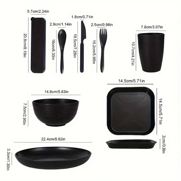 32-Piece Plastic Dinnerware Set - Picture 2 of 3